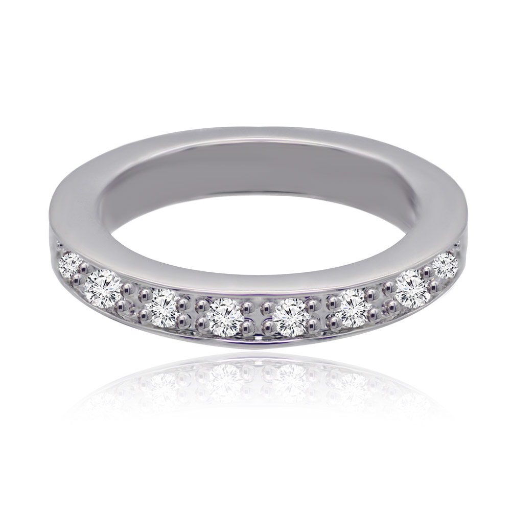 Pave Set Cubic Zirconia Women Band Ring